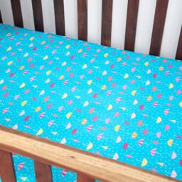 Colourful Umbrellas Handmade Fitted Cotton Cot Or Toddler Bed Sheet - thumbnail 2