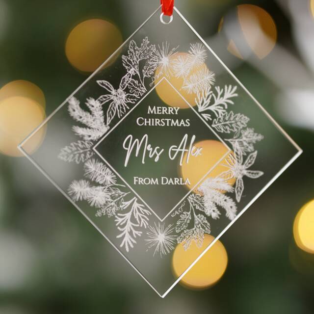 Teacher Christmas Gift, Bauble, Ornament, Personalised Decorations Ornament - image 1