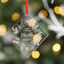 Teacher Christmas Gift, Bauble, Ornament, Personalised Decorations Ornament - thumbnail 2