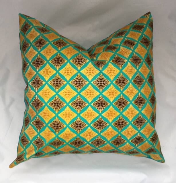 African Print Pillow, Pillow Cover, Ethnic Decor, Print Ankara Design, Africa Pillow, Cushion, 18x18 - image 1