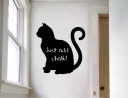 Cat Blackboard Wall Sticker, Stickers, Chalkboard Decals, Stickers - thumbnail 1