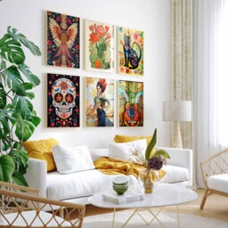 Mexican Gallery Wall Poster Set, 6 Print Floral Print, Cactus Art, Latin Art Decor - thumbnail 2