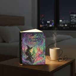 Together We're Unlimited Book Lamp, Wicked Folding Elphaba & Glinda Night Light, Wizard Witch Reading Lamp - thumbnail 3