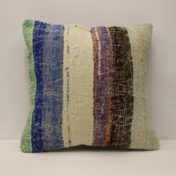 Boho Pillow 18x18 in 45x45 cm Turkish Kilim Cover Moroccan Bohoo Throw Pillows 4Kbf-750 - thumbnail 1