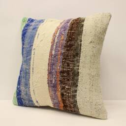 Boho Pillow 18x18 in 45x45 cm Turkish Kilim Cover Moroccan Bohoo Throw Pillows 4Kbf-750 - thumbnail 3