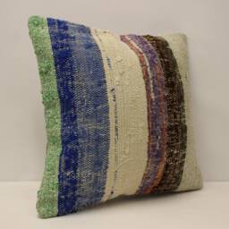 Boho Pillow 18x18 in 45x45 cm Turkish Kilim Cover Moroccan Bohoo Throw Pillows 4Kbf-750 - thumbnail 2