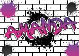 Large Small Gloss Wall Sticker Decal Personalised Any Bespoke Name Tag Graffiti Effect Brick Great Gift Present Decoration Kids Room - thumbnail 1