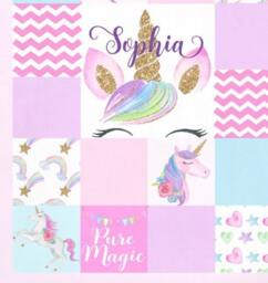 Personalized Unicorn Baby Blanket - Girl Quilt Minky Toddler Bedding- Crib Blanket- Name - thumbnail 2