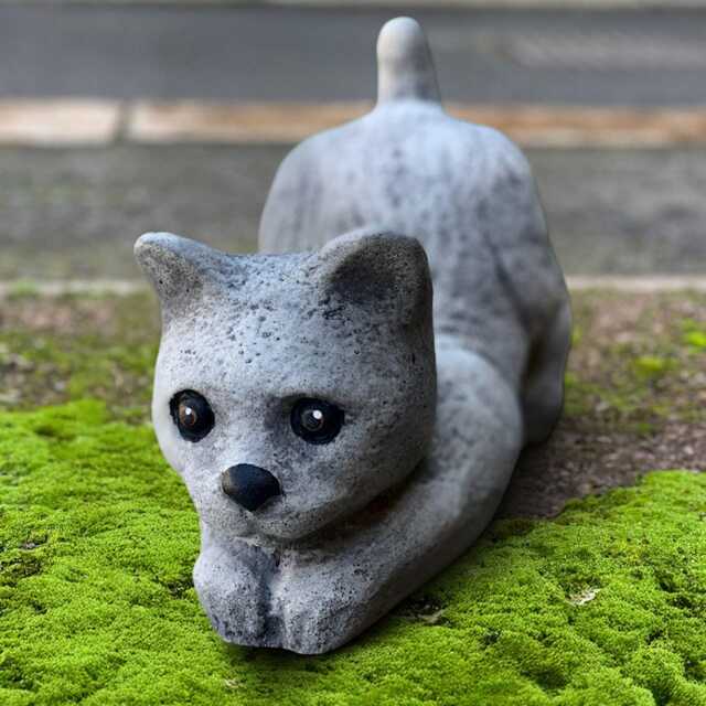 Unique Kitty Statue Concrete Playful Cat Sculpture Cement Kitten Decoration Stone Pet Figurine Garden Ornament Kitty Lover Gift Handmade Art - image 1