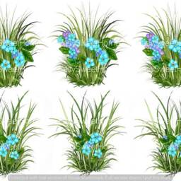 Grass Wall Decals Forget-Me-Nots Sectioned, Spring Decal, For Tile, Walls, Furniture, Hand-Painted Decals, Home D??cor - thumbnail 2