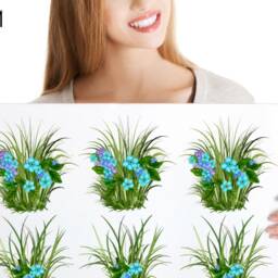 Grass Wall Decals Forget-Me-Nots Sectioned, Spring Decal, For Tile, Walls, Furniture, Hand-Painted Decals, Home D??cor - thumbnail 3