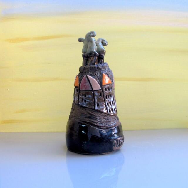 Handmade Ceramic Jerusalem Sculpture - Mediterranean Naive Style Housewarming Gift Israeli Art - image 1