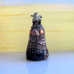 Handmade Ceramic Jerusalem Sculpture - Mediterranean Naive Style Housewarming Gift Israeli Art - thumbnail 1