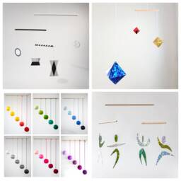 Montessori Mobile Set Of 4 - Munari, Gobbi, Octahedron & Dancers For Newborn Visual Development Nursery Decor