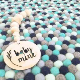 Nursery Rug - Sea Of Green Free Shipping Felt Ball Decor Play Mat Wool Pom - thumbnail 1
