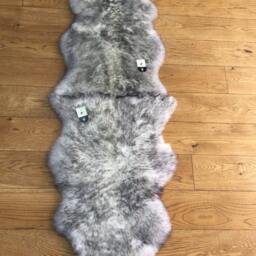 Grey Tipped Sheepskin Rug, Ivory White Double Throw, Eco - thumbnail 3