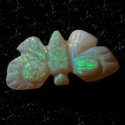 Green Galaxy Opal Butterfly With Green & Blue Fire Carving - 3 Cts - thumbnail 2