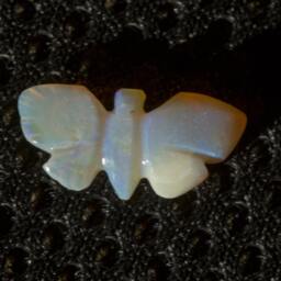 Green Galaxy Opal Butterfly With Green & Blue Fire Carving - 3 Cts - thumbnail 3