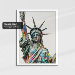 statue Of Liberty New York City Graffiti Painting Framed Poster Print & Canvas Wall Decor Art Bedroom Home Interior American Gift - thumbnail 3