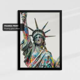 statue Of Liberty New York City Graffiti Painting Framed Poster Print & Canvas Wall Decor Art Bedroom Home Interior American Gift - thumbnail 2
