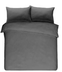 Satin Stripe Duvet Cover Tc-300 100% Egyptian Cotton Luxury Soft Quilt Bedding Set With Pillowcase in All Sizes - thumbnail 3