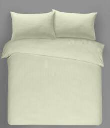 Satin Stripe Duvet Cover Tc-300 100% Egyptian Cotton Luxury Soft Quilt Bedding Set With Pillowcase in All Sizes - thumbnail 1