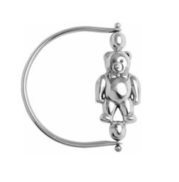 Spinning Baby Rattle Teddy Bear Edwardian Style 925 Sterling Silver English Hallmarks