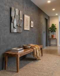 Reclaimed Teak Wood Bench, Rustic Entryway Hallway Bench For Living Room Decor