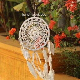 Sale Bali Dream Catcher Wall Hanging, Boho, Bohemian, Crochet, Knit, Boho Catcher, Gift Ideas, Christmas Gift, Halloween - White Color - thumbnail 4