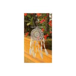 Sale Bali Dream Catcher Wall Hanging, Boho, Bohemian, Crochet, Knit, Boho Catcher, Gift Ideas, Christmas Gift, Halloween - White Color - thumbnail 1