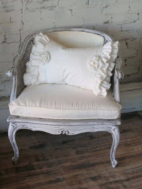 Linen Victorian Shabby Chic Flax Ruffle Decorative Pillow Cover , Any Size