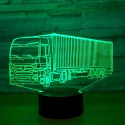 Truck, Lorry Container Truck Vehicle, Personalised 3D Smart App Control Night Light Bluetooth, Music, 7&16M Colour Mobile App , Gift Led Lamp - thumbnail 4