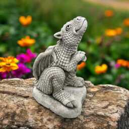 Stone Dragon Statue Concrete Figurine Guardian Sculpture Medieval Decor Outdoor Concrete Art Gift For Lovers Garden Home - thumbnail 2