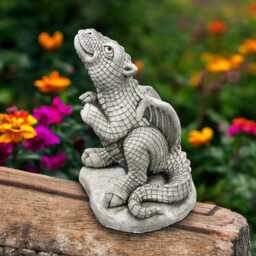 Stone Dragon Statue Concrete Figurine Guardian Sculpture Medieval Decor Outdoor Concrete Art Gift For Lovers Garden Home - thumbnail 1