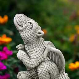 Stone Dragon Statue Concrete Figurine Guardian Sculpture Medieval Decor Outdoor Concrete Art Gift For Lovers Garden Home - thumbnail 4
