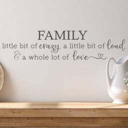 Family A Little Bit Of Crazy, Funny Family Quote, Crazy Decal, Quote Wall Loud - thumbnail 2