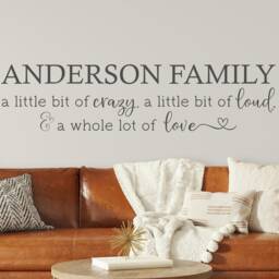 Family A Little Bit Of Crazy, Funny Family Quote, Crazy Decal, Quote Wall Loud - thumbnail 3