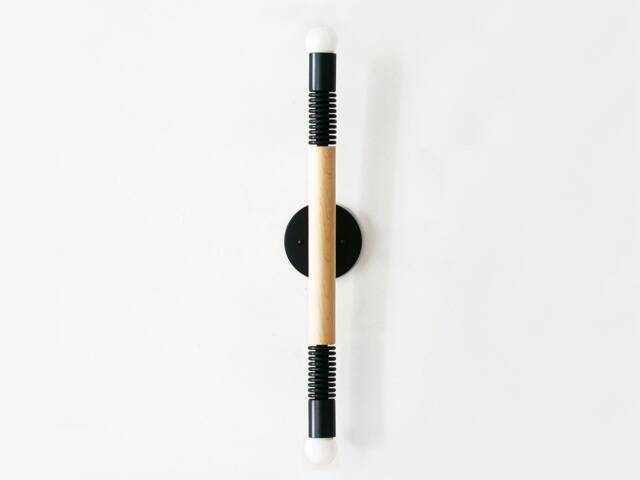 Black & Maple Wood Double Modern Sconce Light Vanity Lighting Gold Bathroom Kitchen - image 1