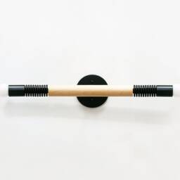 Black & Maple Wood Double Modern Sconce Light Vanity Lighting Gold Bathroom Kitchen - thumbnail 2