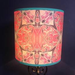 Nouveau Butterfly Pink Mint Table Lamp Shade - Art Lampshade Gentle Calming Or Ceiling Light - thumbnail 2