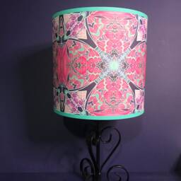 Nouveau Butterfly Pink Mint Table Lamp Shade - Art Lampshade Gentle Calming Or Ceiling Light - thumbnail 1