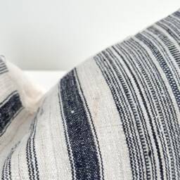 Gray Neutral Tribal Hemp Hand Woven Natural Dye Color Lumbar Pillow Cover - thumbnail 3