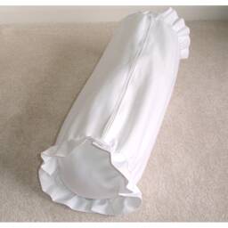 "Frilled Bolster Pillow Cover White Ruffled Cylinder Case All Sizes Round Ended End Cushion Sham 4"" 5"" 6"" 7"" 8" - thumbnail 2