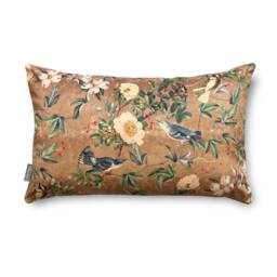 Celina Digby?? Luxury Designer Velvet Cushion Cover Pillow, Floral Design, Available in 3 Sizes Square Rectangular - Wild Rose Antique Gold - thumbnail 3