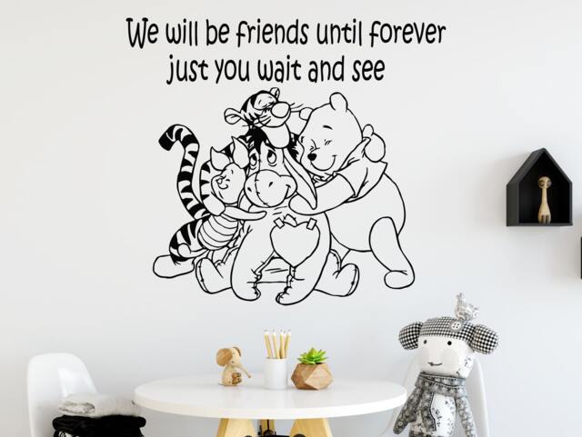 Wall Decal Winnie The Pooh & Friends Quote Vinyl Sticker Art Home Baby Room Mural Nursery Decor Ms326 - image 1