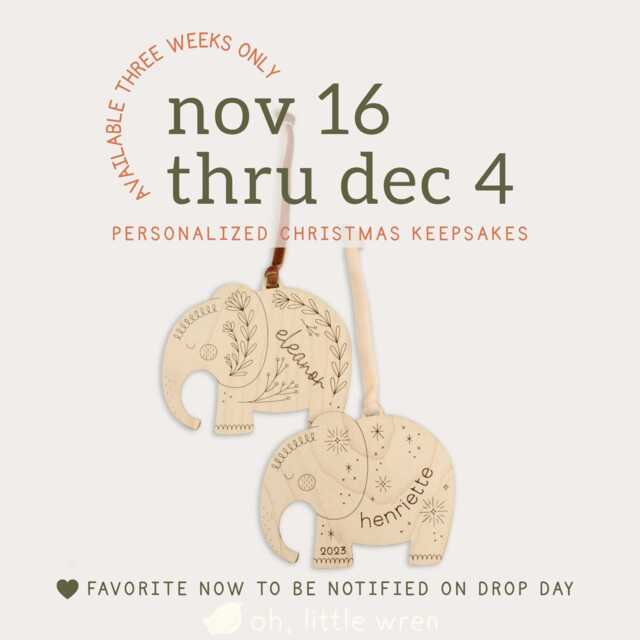 Personalized Wooden Elephant Christmas Ornament Custom Name Animal Keepsake Holiday - image 1