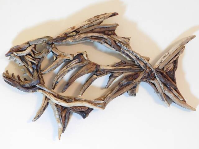 Handmade Driftwood Wall Art - Quirky Fish By Lyme Bay Art - image 1