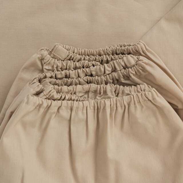Beige Fitted Cotton Sheet, Organic Baby Crib Spannbettlaken 60x120 cm - image 1