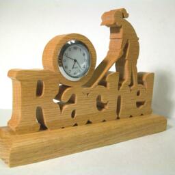 Custom Solid Oak Golfer Desk Clock, Handmade Personalized Gift - thumbnail 2