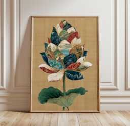 Lotus Flower Poster, Asian Botanical Wall Art, Nature Print - thumbnail 1